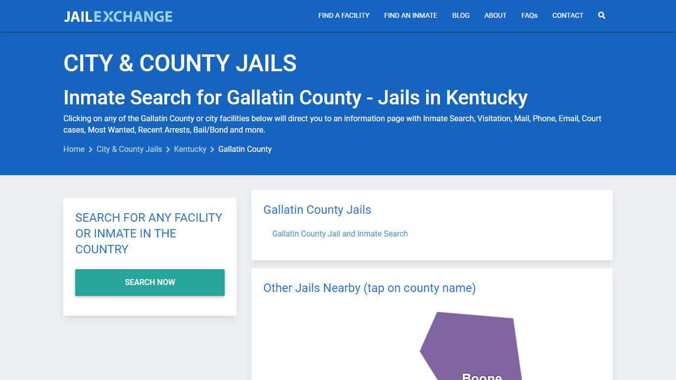 Inmate Search for Gallatin County | Jails in Kentucky - Jail Exchange